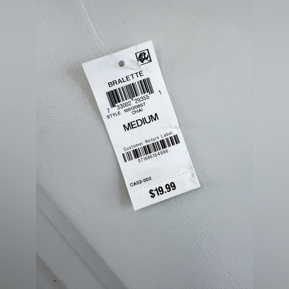 NWT Jenni On Repeat Wide Band T-Shirt Bralette With Lace Trim In Beige Size Med - Picture 8 of 8